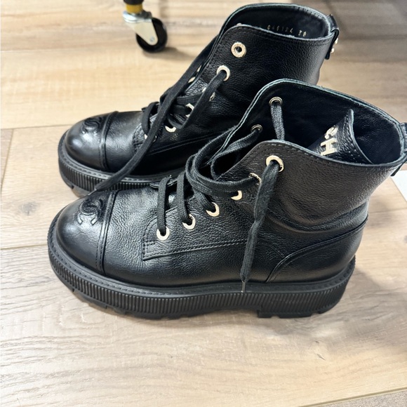 CHANEL Black Combat Boots - Picture 2 of 4